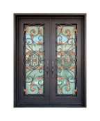 Elegant Autumn Iron Double Front Door
