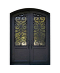 Midnight Sonata Arched Iron Double Front Door
