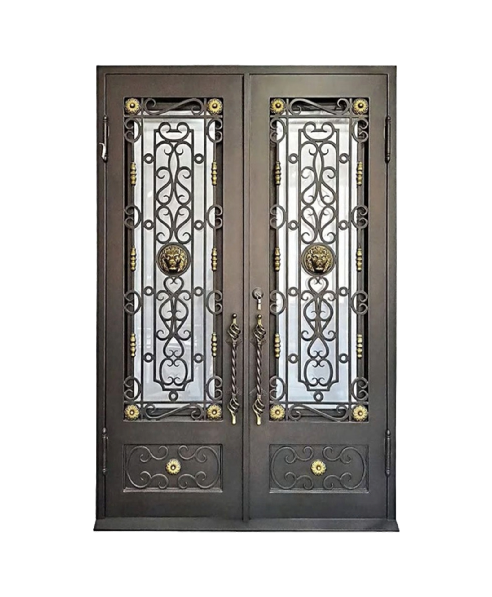 Lion Iron Double Front Door