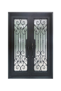 Imperial Bloom Double Iron Door – Botanical Ironwork with Handcrafted Elegance