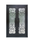 Imperial Bloom Iron Double Front Door