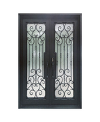 Imperial Bloom Iron Double Front Door