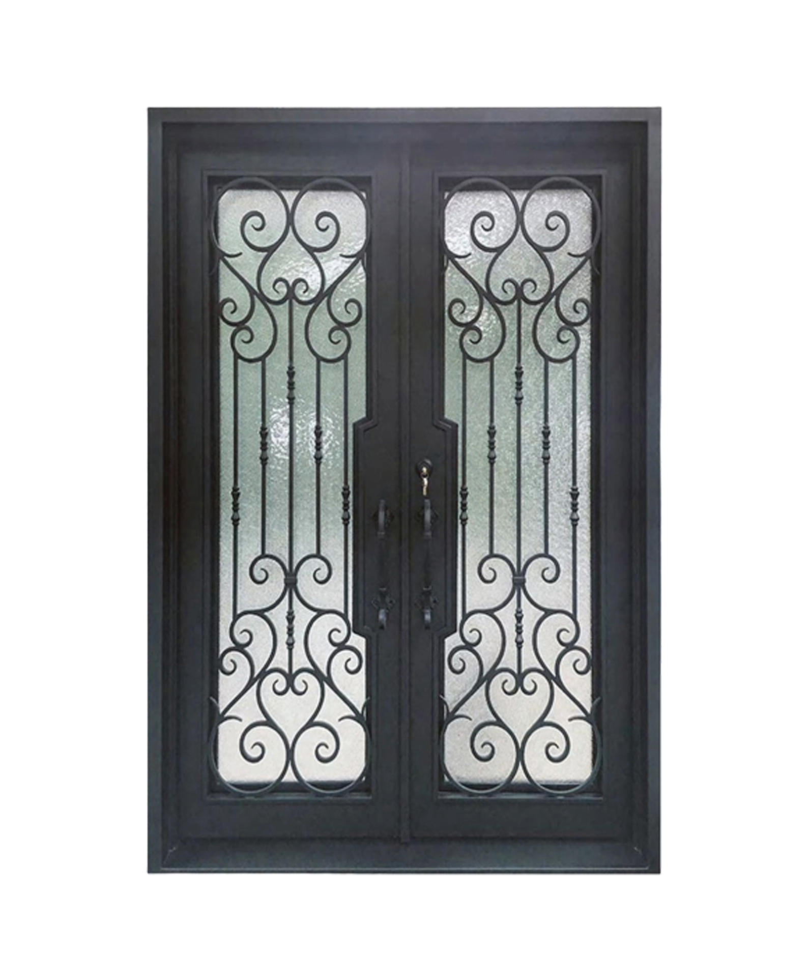 Imperial Bloom Iron Double Front Door