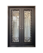 Baroque Scroll Iron Double Front Door