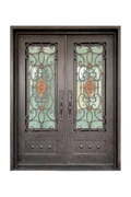 Bronze Crest Double Iron Door – Traditional Design with Custom Ironwork