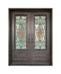 Bronze Crest Iron Double Front Door