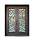 Autumnal Plume Iron Double Front Door