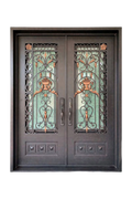 Antique Vase Double Iron Door – Ornate Design with Elegant Ironwork