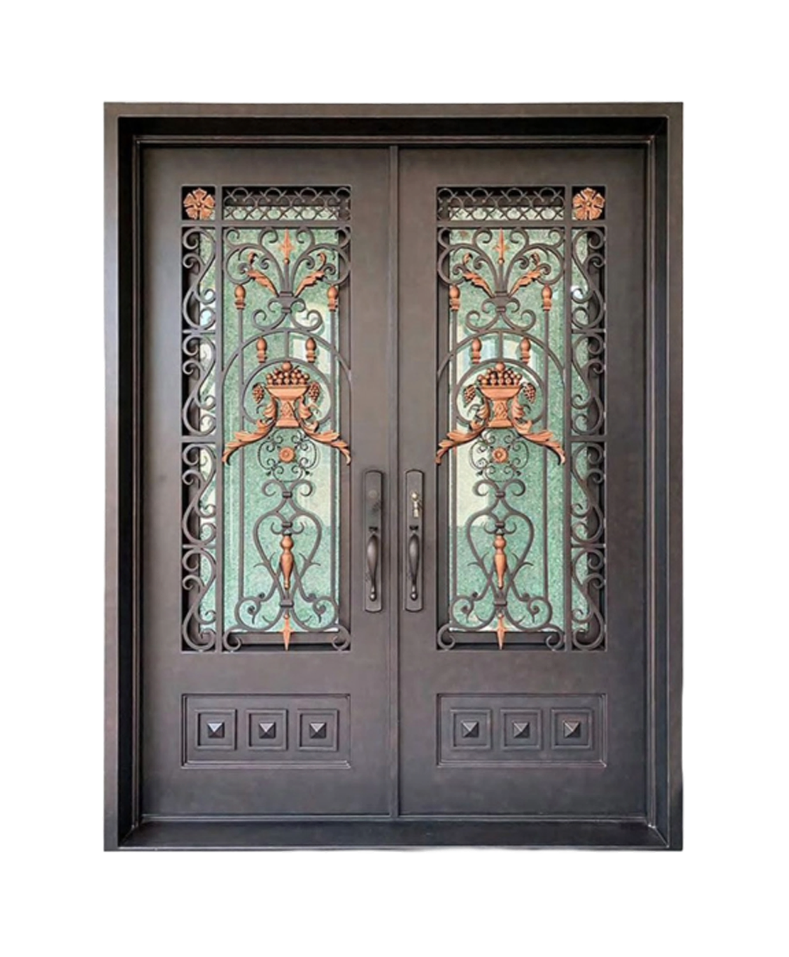 Antique Vase Iron Double Front Door