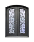 Watercress Arched Iron Double Front Door