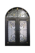 Gilded Vine Archway Double Iron Door – Botanical Ironwork by Nationwide Iron Works