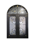 Gilded Trellis Iron Double Front Door