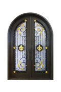 Fleur de Lis Gilded Arch Double Iron Door – Classic Symmetry by Nationwide Iron Works