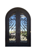 Santorini Arched Double Iron Door – Mediterranean-Inspired Design by Nationwide Iron Works