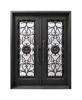 Sunflower Lavalier Iron Double Front Door