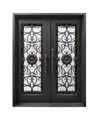 Sunflower Lavalier Iron Double Front Door