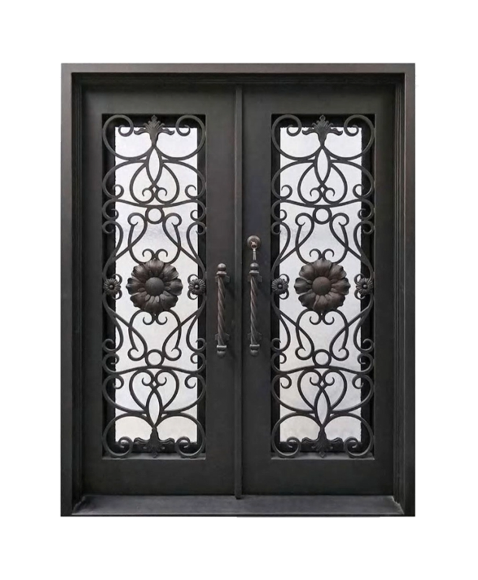 Sunflower Lavalier Iron Double Front Door
