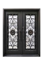 Sunflower Lavalier Iron Door – Decorative Double Iron Doors with Luminous, Floral Design