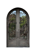 Wisteria Arched Double Iron Door – Organic Ironwork with Elegant Detailing