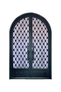 Royal Lattice Double Iron Door – Elegant Arched Design with Precision Craftsmanship