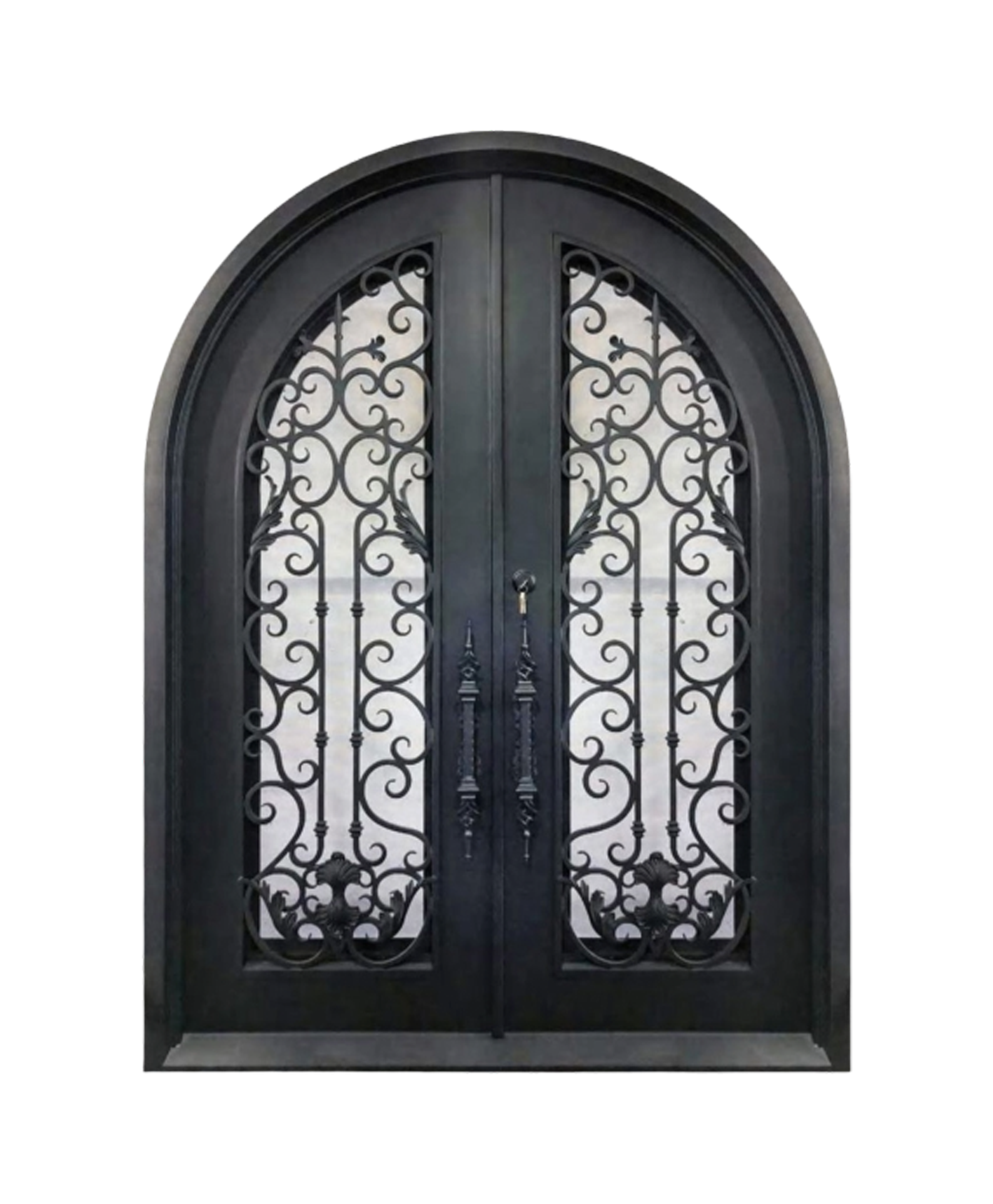 Jaded Orchid Iron Archway Double Front Door