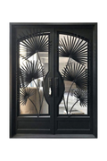 Island Canopy Double Iron Door – Custom Iron Design with Tropical Elegance
