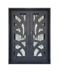 Blades of Grass Iron Double Front Door