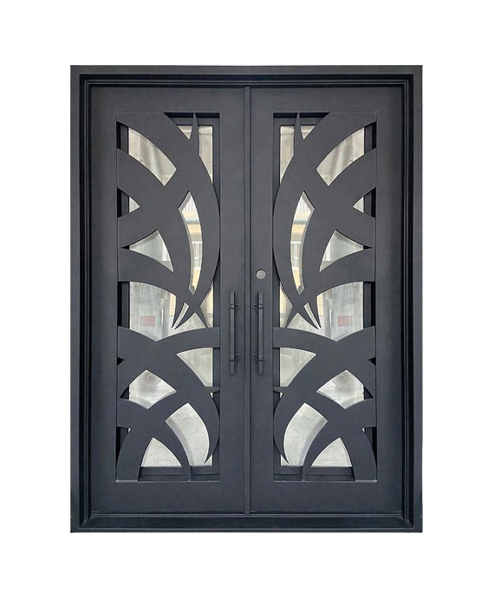 Blades of Grass Iron Double Front Door