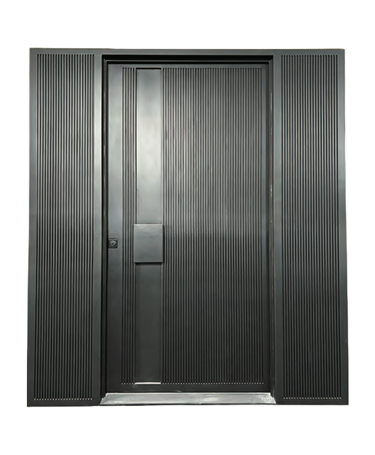 Linea Ribbed Iron Single Front Door