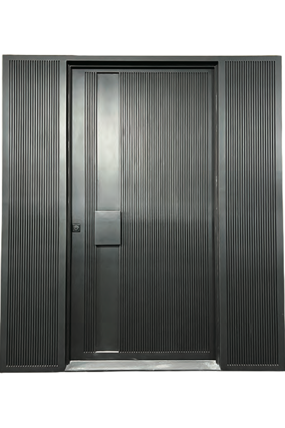 Linea Ribbed Iron Single Front Door