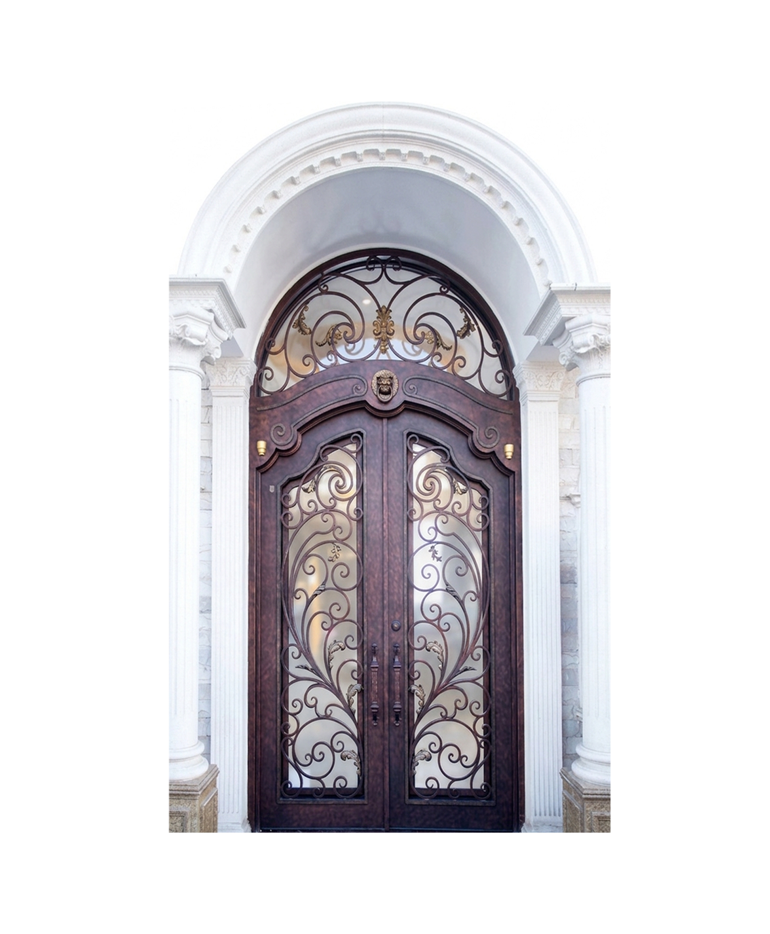 Florentine Scroll Iron Double Front Door