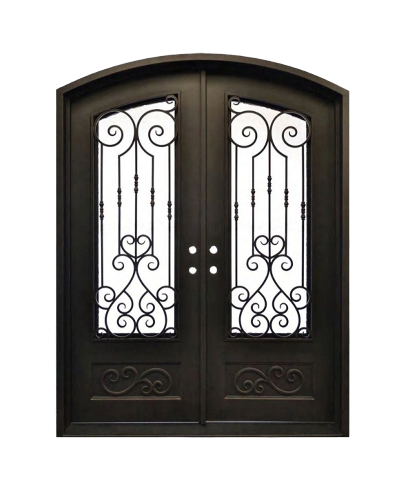 Lennox Arched Iron Double Front Door