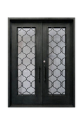 Moroccan Lattice Double Iron Door – Intricate Ironwork with Geometric Design