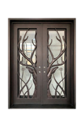 Crested Stag Double Iron Door – Majestic Ironwork with Wild Stag Design