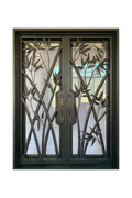 Bamboo Grove Double Iron Door – Organic Bamboo-Inspired Design in Custom Ironwork