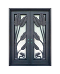 Paradise Leaf Iron Double Front Door