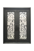 Waterscape Double Iron Door – Water-Inspired Iron Design with Flowing Lines