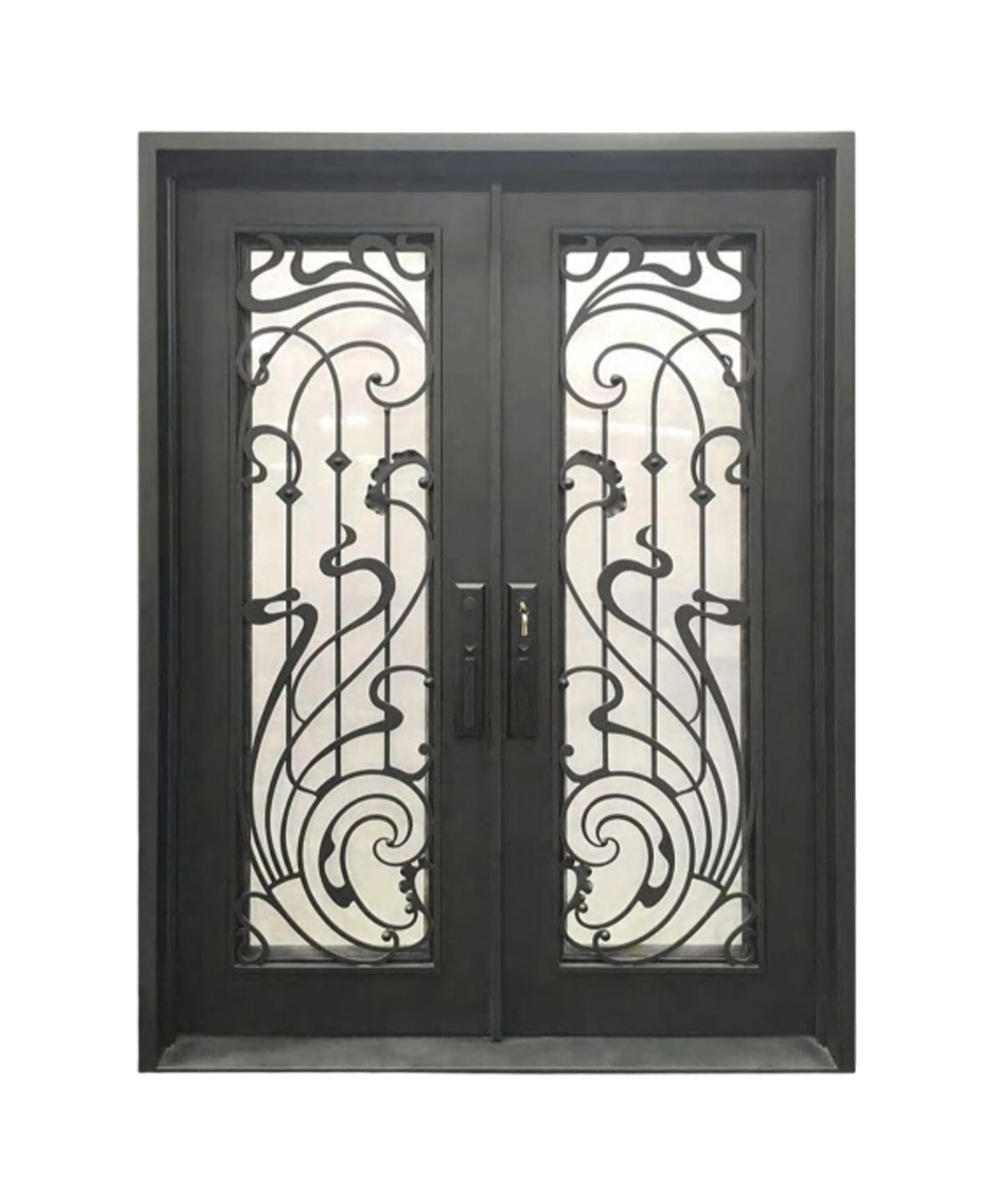 Waterscape French Iron Double Front Door