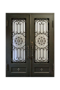 Owl Eyes Double Iron Door – Custom Iron Design with Symbolic Detailing