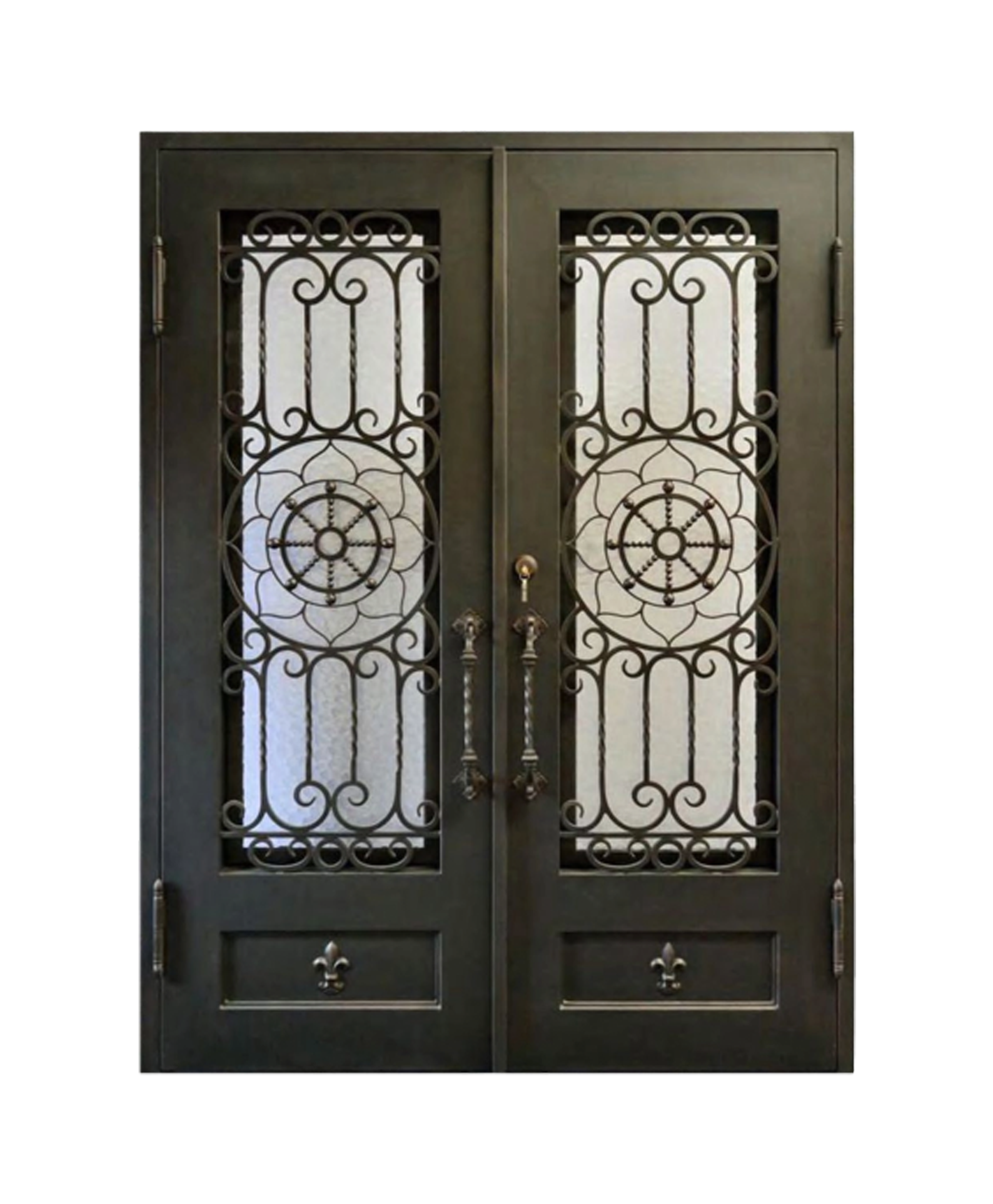 Owl Eyes Iron Double Front Door